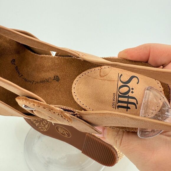 Sofft Womens Clarissa Wedge Ankle Strap Sandals Size 10 M Brown Leather - Picture 14 of 16